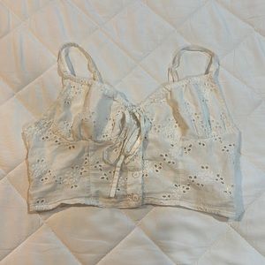 White floral crop top